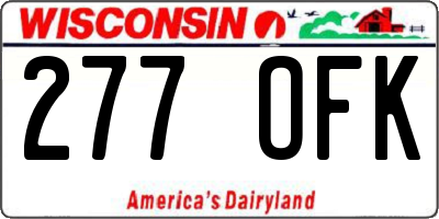 WI license plate 277OFK