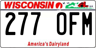 WI license plate 277OFM