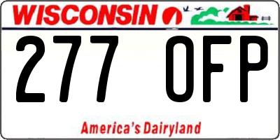 WI license plate 277OFP
