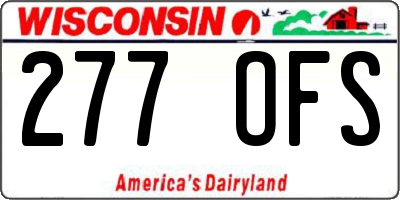 WI license plate 277OFS