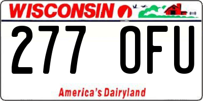 WI license plate 277OFU
