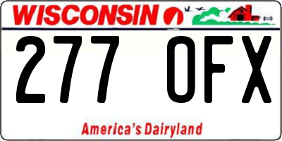 WI license plate 277OFX