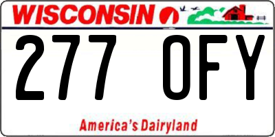 WI license plate 277OFY
