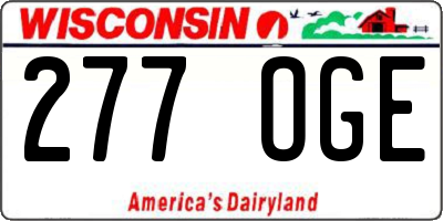 WI license plate 277OGE