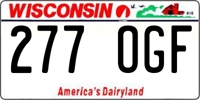 WI license plate 277OGF
