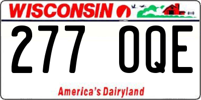 WI license plate 277OQE
