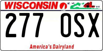 WI license plate 277OSX