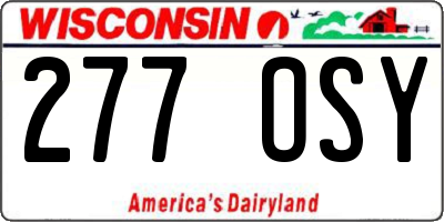 WI license plate 277OSY