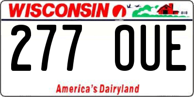 WI license plate 277OUE