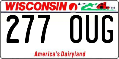 WI license plate 277OUG