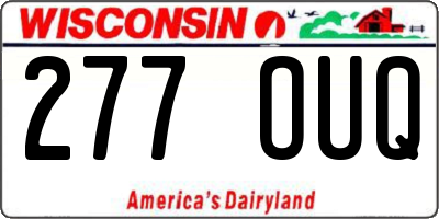 WI license plate 277OUQ
