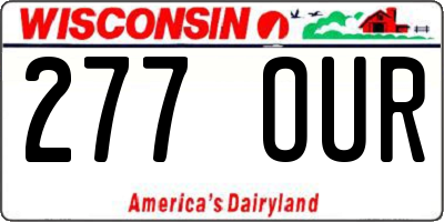 WI license plate 277OUR