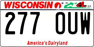 WI license plate 277OUW