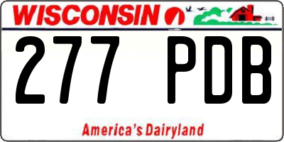 WI license plate 277PDB