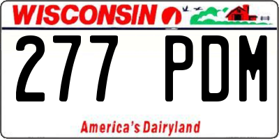 WI license plate 277PDM