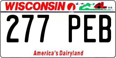WI license plate 277PEB
