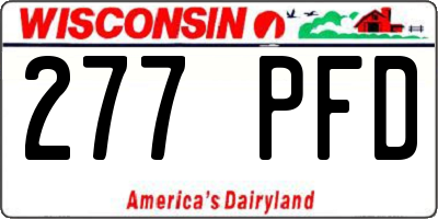 WI license plate 277PFD
