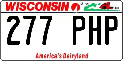 WI license plate 277PHP