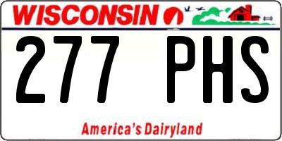 WI license plate 277PHS