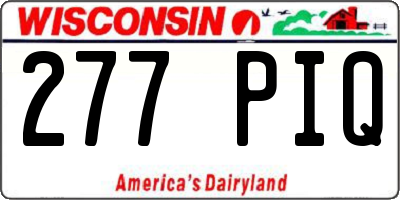 WI license plate 277PIQ