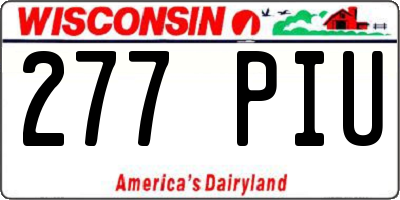 WI license plate 277PIU