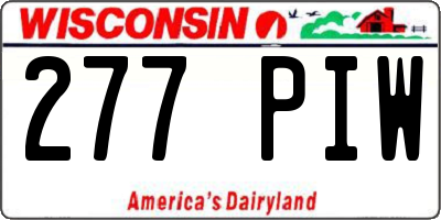 WI license plate 277PIW