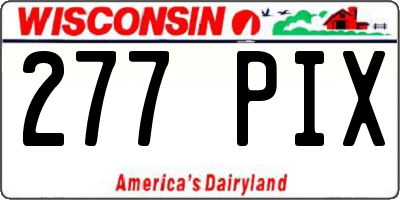 WI license plate 277PIX