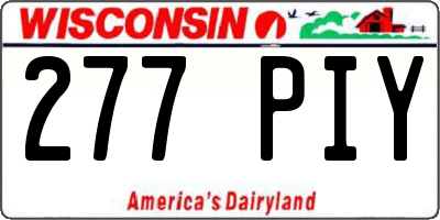 WI license plate 277PIY