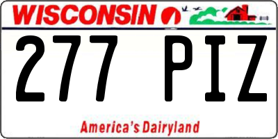 WI license plate 277PIZ