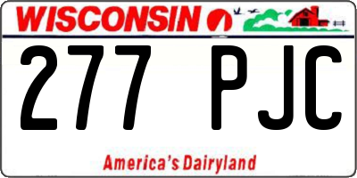 WI license plate 277PJC