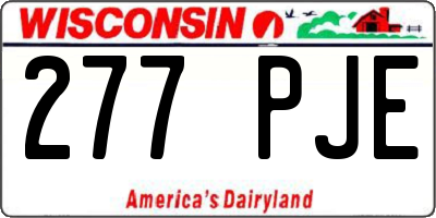 WI license plate 277PJE