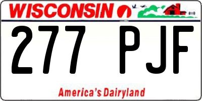 WI license plate 277PJF