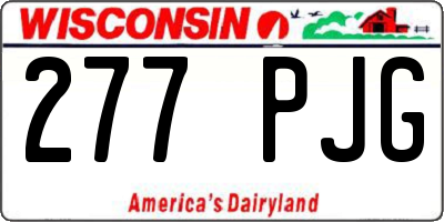 WI license plate 277PJG