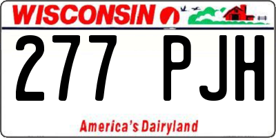 WI license plate 277PJH