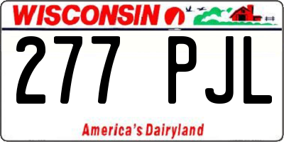 WI license plate 277PJL
