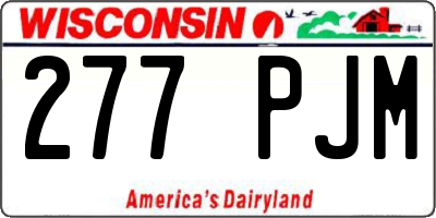 WI license plate 277PJM
