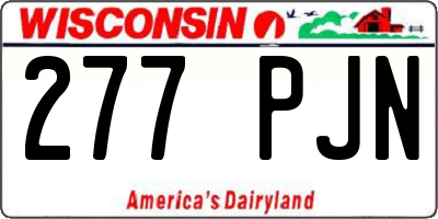 WI license plate 277PJN