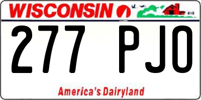 WI license plate 277PJO