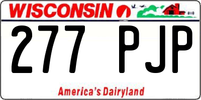 WI license plate 277PJP