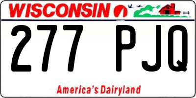 WI license plate 277PJQ