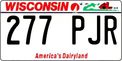 WI license plate 277PJR