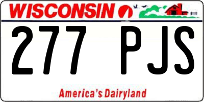 WI license plate 277PJS