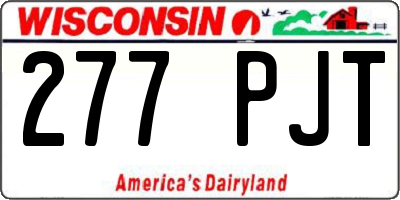 WI license plate 277PJT