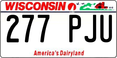 WI license plate 277PJU
