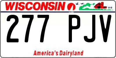 WI license plate 277PJV