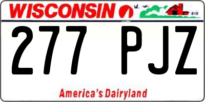 WI license plate 277PJZ