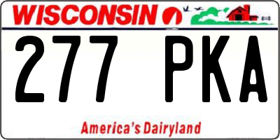 WI license plate 277PKA