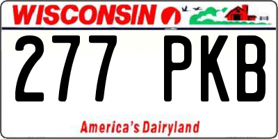 WI license plate 277PKB