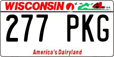 WI license plate 277PKG