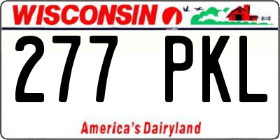 WI license plate 277PKL